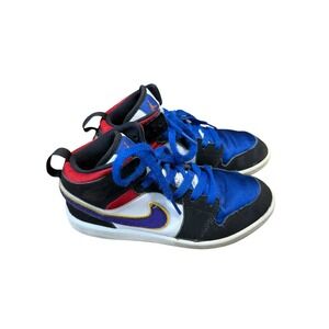 Air Jordan 1 Mid SE Multi Color Black Blue Red Sneakers Toddler Size 1.5Y